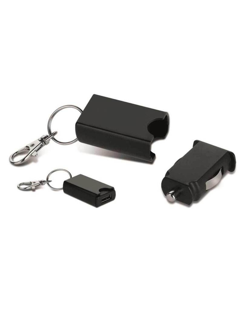 Keyring with USB Car Adapter