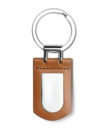 Metal and Leather Keychain