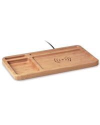 Bamboo Desk Organizer with Charger