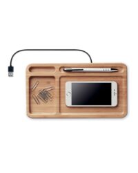 Bamboo Desk Organizer with Charger