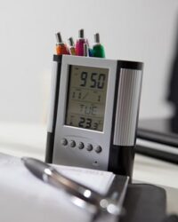 LCD Alarm Clock with Pen Holder